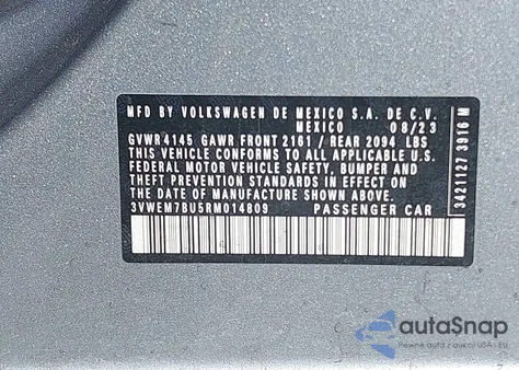 2024 Volkswagen Jetta 1.5T Se из США, поврежденный, VIN 3VWEM7BU5RM014809